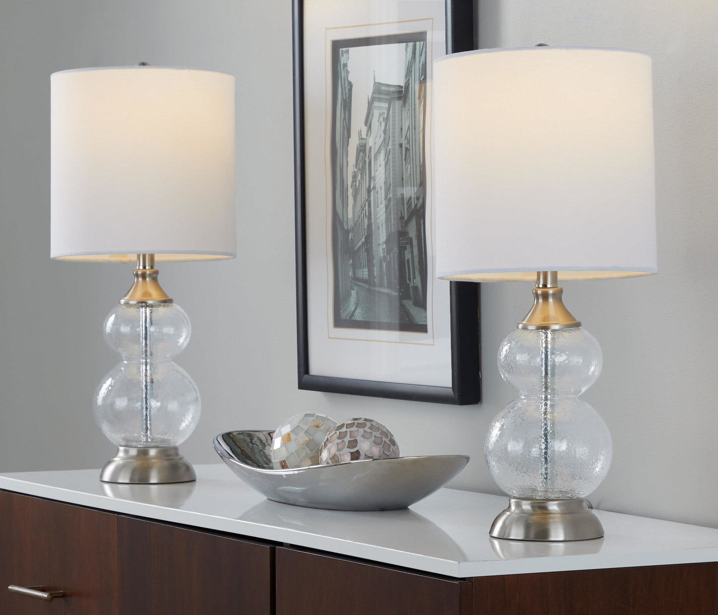 Majestic Office Furniture 20" Glass Accent Lamp - Set of 2