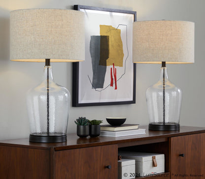Majestic Office Furniture 28" Glass Table Lamp with Usb - Set of 2