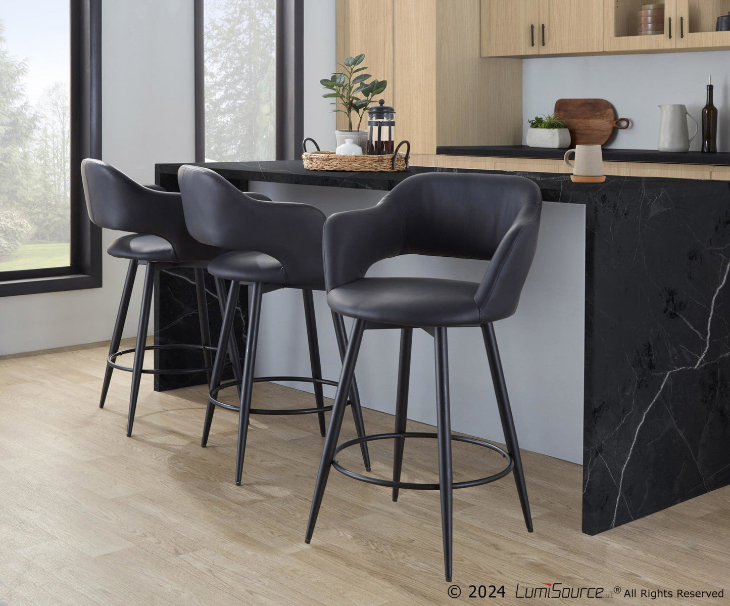 Majestic Office Furniture 26" Fixed-Height Counter Stool - Set of 2