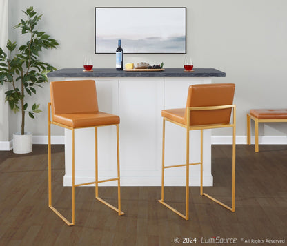 Majestic Office Furniture High Back 30" Fixed-Height Barstool - Set of 2