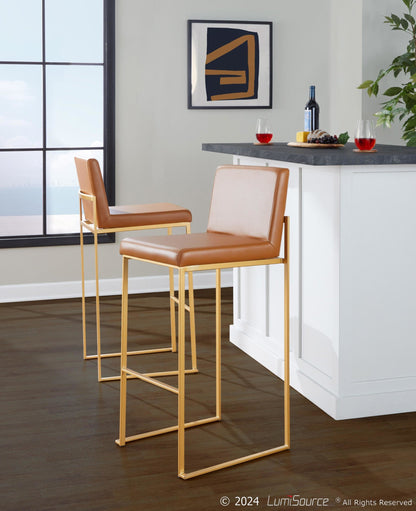 Majestic Office Furniture High Back 30" Fixed-Height Barstool - Set of 2