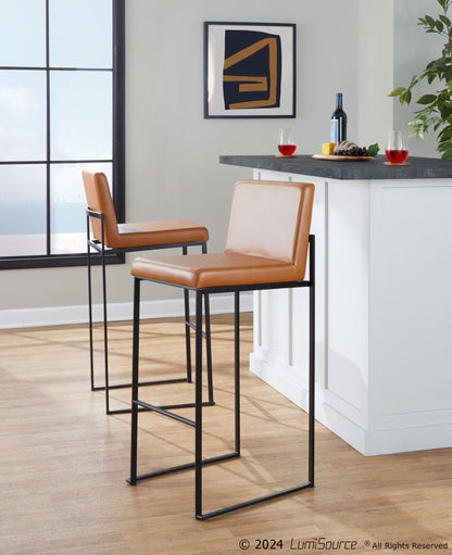 Majestic Office Furniture High Back 30" Fixed-Height Barstool - Set of 2