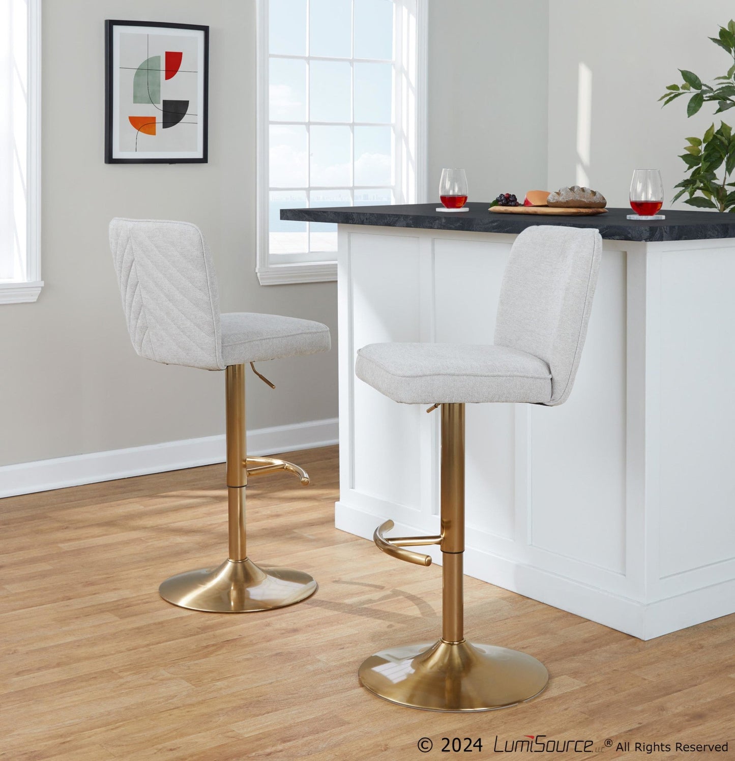 Majestic Office Furniture Adjustable Barstool - Set of 2
