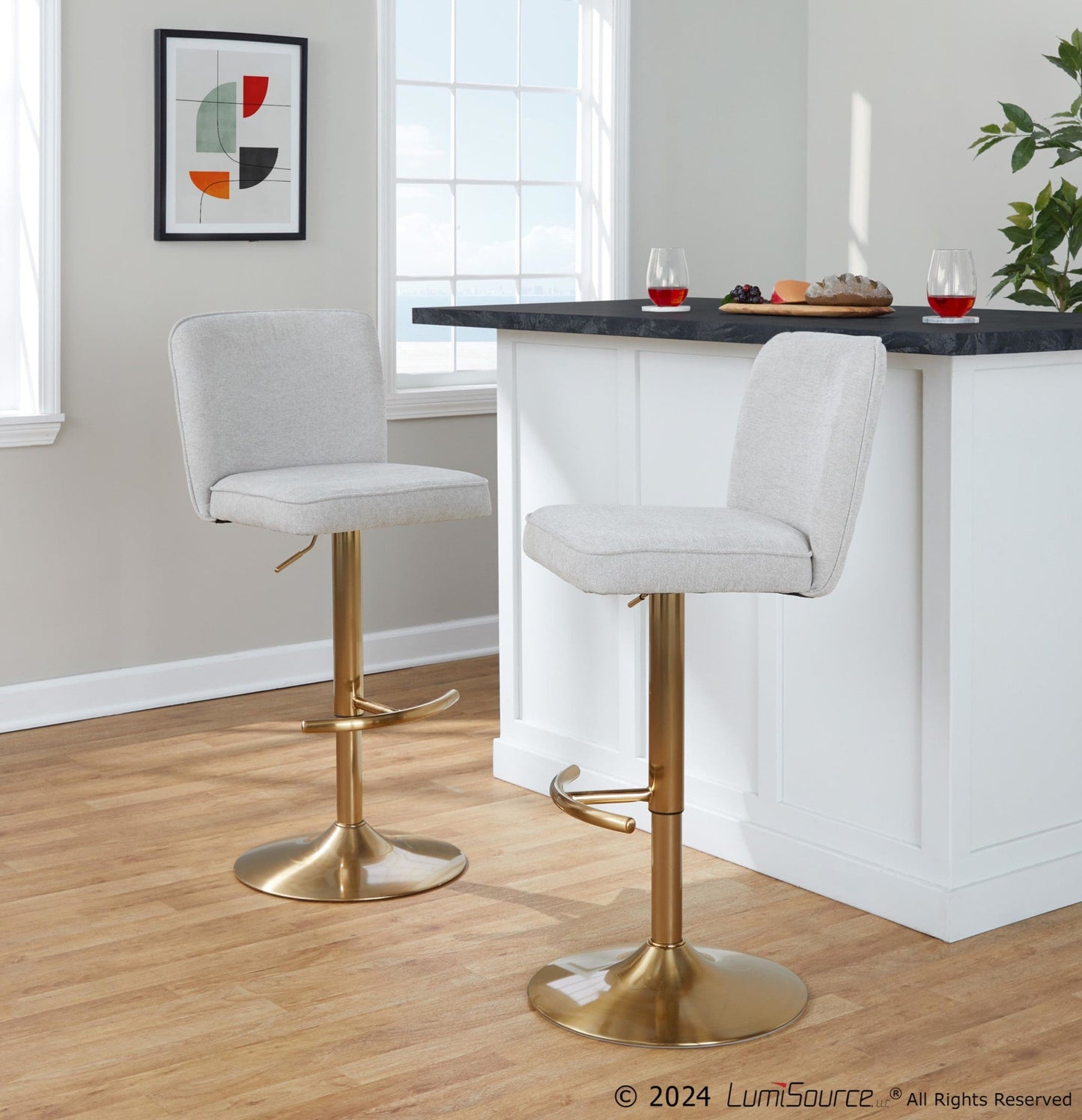 Majestic Office Furniture Adjustable Barstool - Set of 2