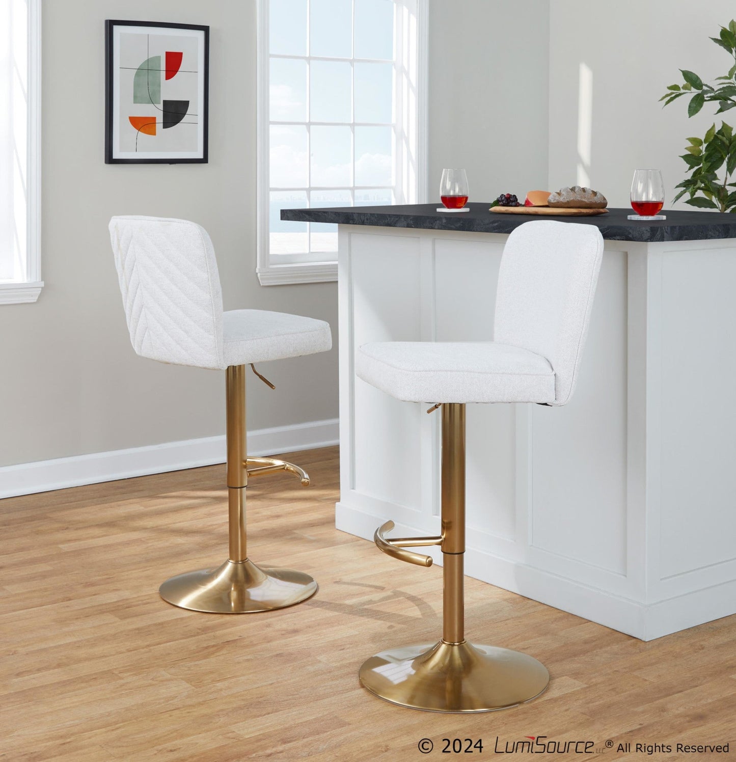 Majestic Office Furniture Adjustable Barstool - Set of 2