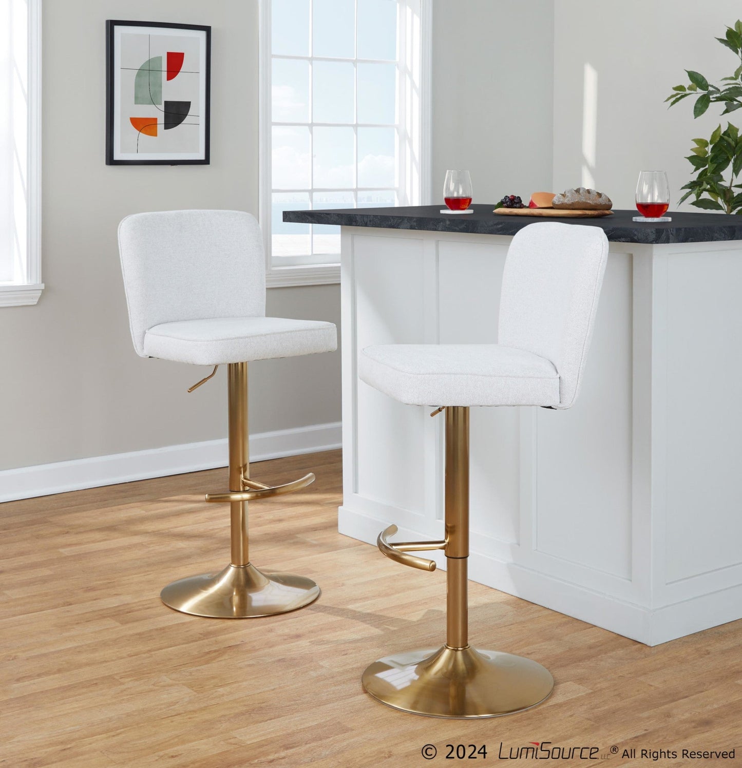 Majestic Office Furniture Adjustable Barstool - Set of 2
