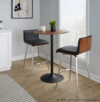 Lumisource Pebble-mason Swivel Counter Height Dining Set - 3 Piece