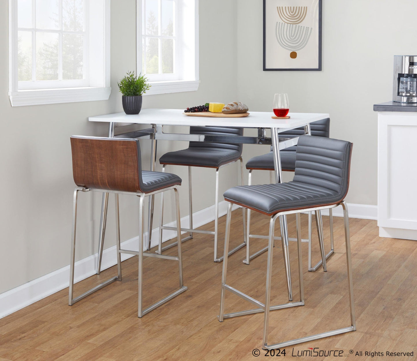 Majestic Office Furniture 26" Fixed-Height Counter Stool - Set of 2