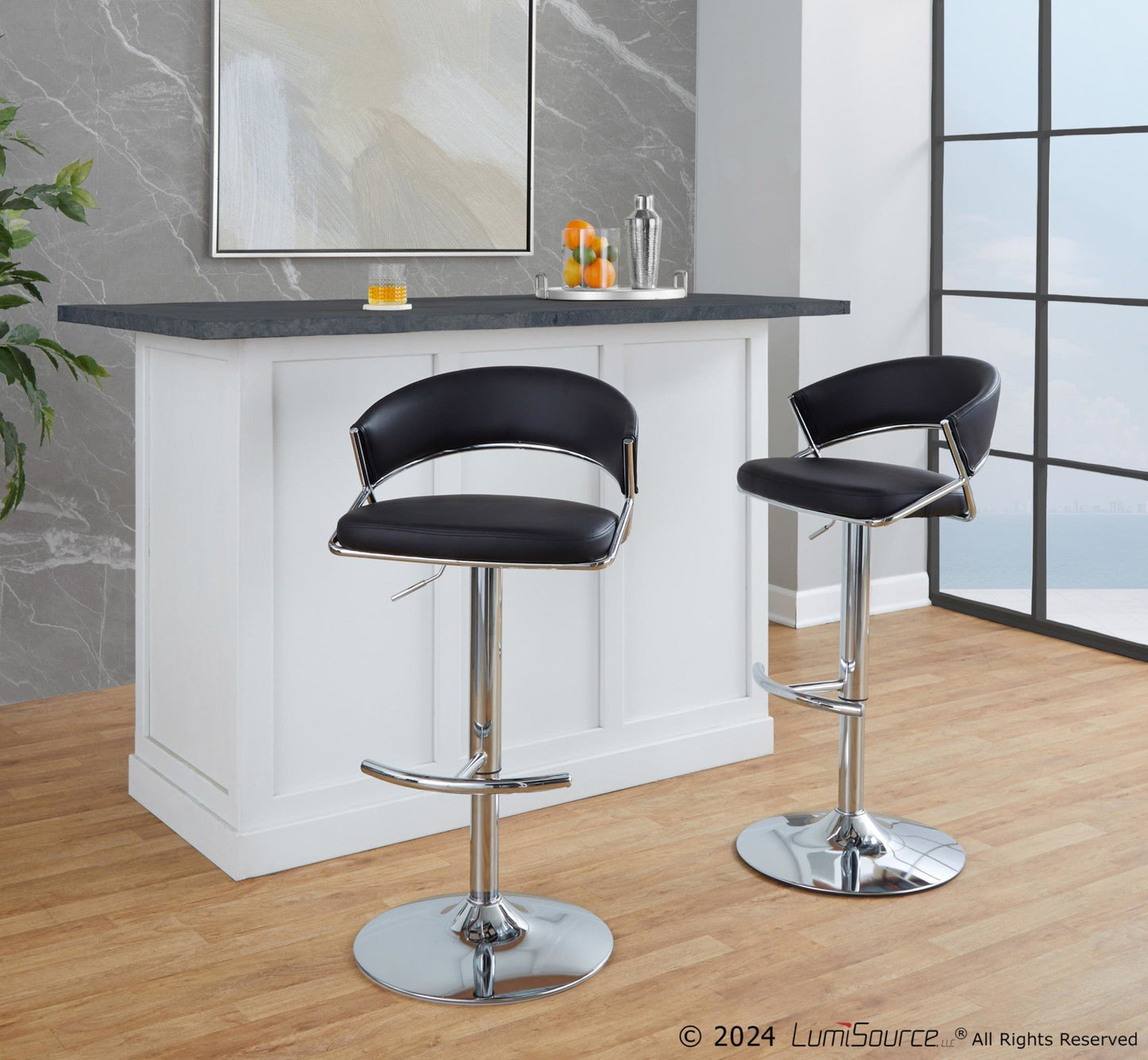 Majestic Office Furniture Adjustable Barstool - Set of 2