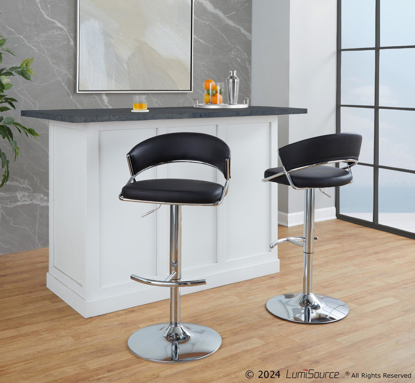 Majestic Office Furniture Adjustable Barstool - Set of 2