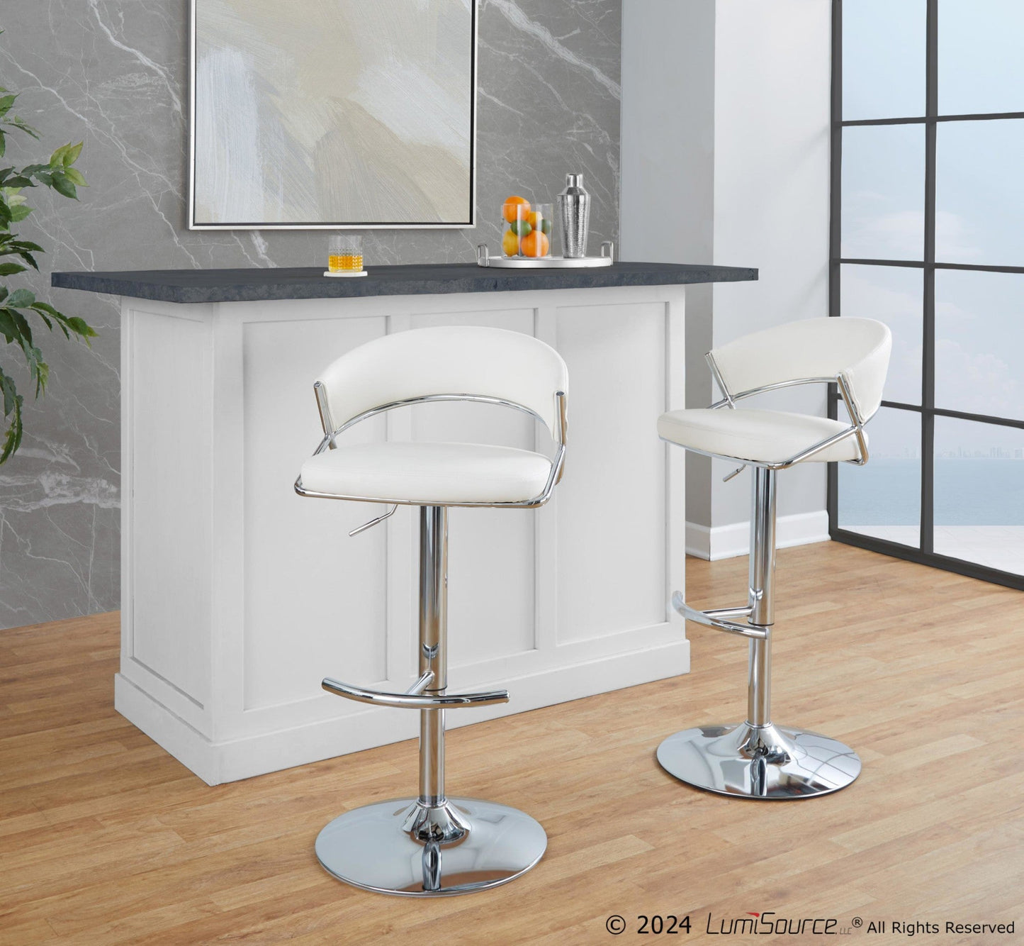 Majestic Office Furniture Adjustable Barstool - Set of 2