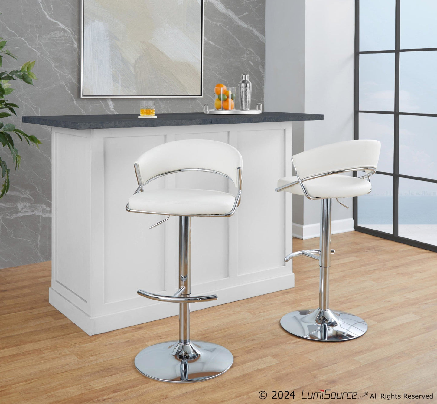 Majestic Office Furniture Adjustable Barstool - Set of 2