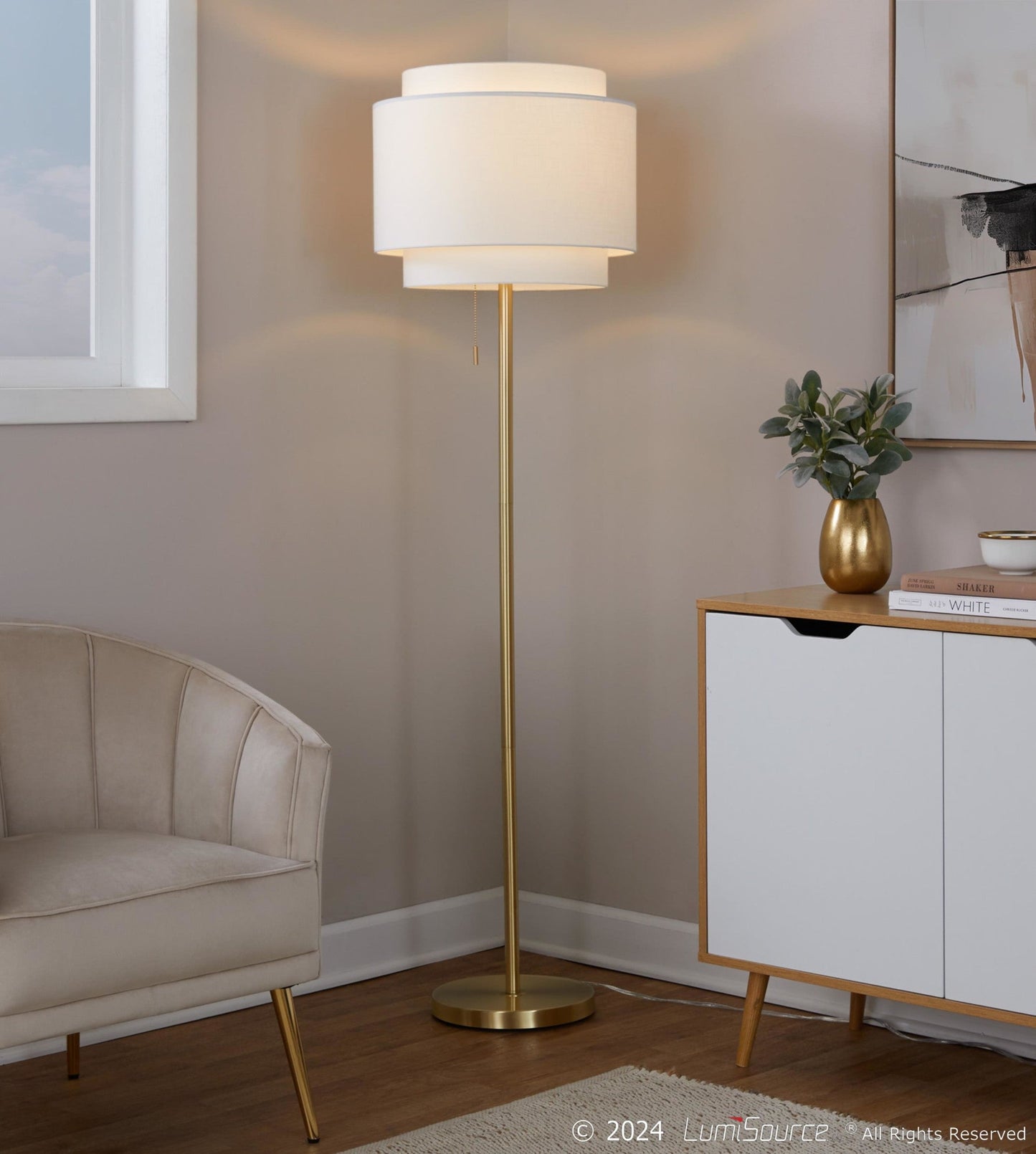 Majestic Office Furniture 64" Metal Floor Lamp