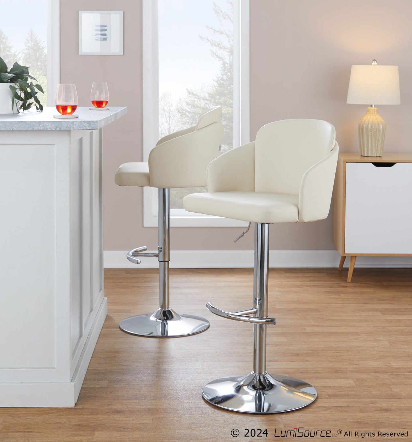 Majestic Office Furniture Adjustable Barstool - Set of 2