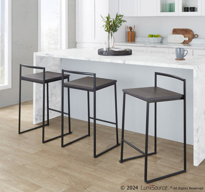 Majestic Office Furniture Stacker 26" Fixed-Height Counter Stool - Set Of 3