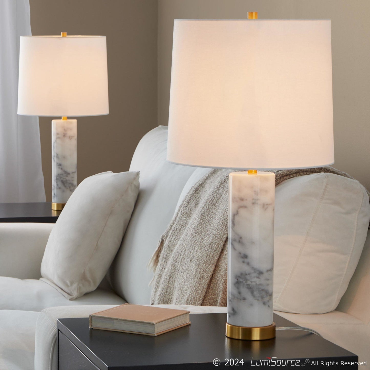 Lumisource Marbella 26" Marble Table Lamp - Set of 2