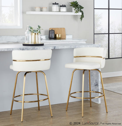 Majestic Office Furniture Claire 26" Fixed-Height Counter Stool - Set of 2