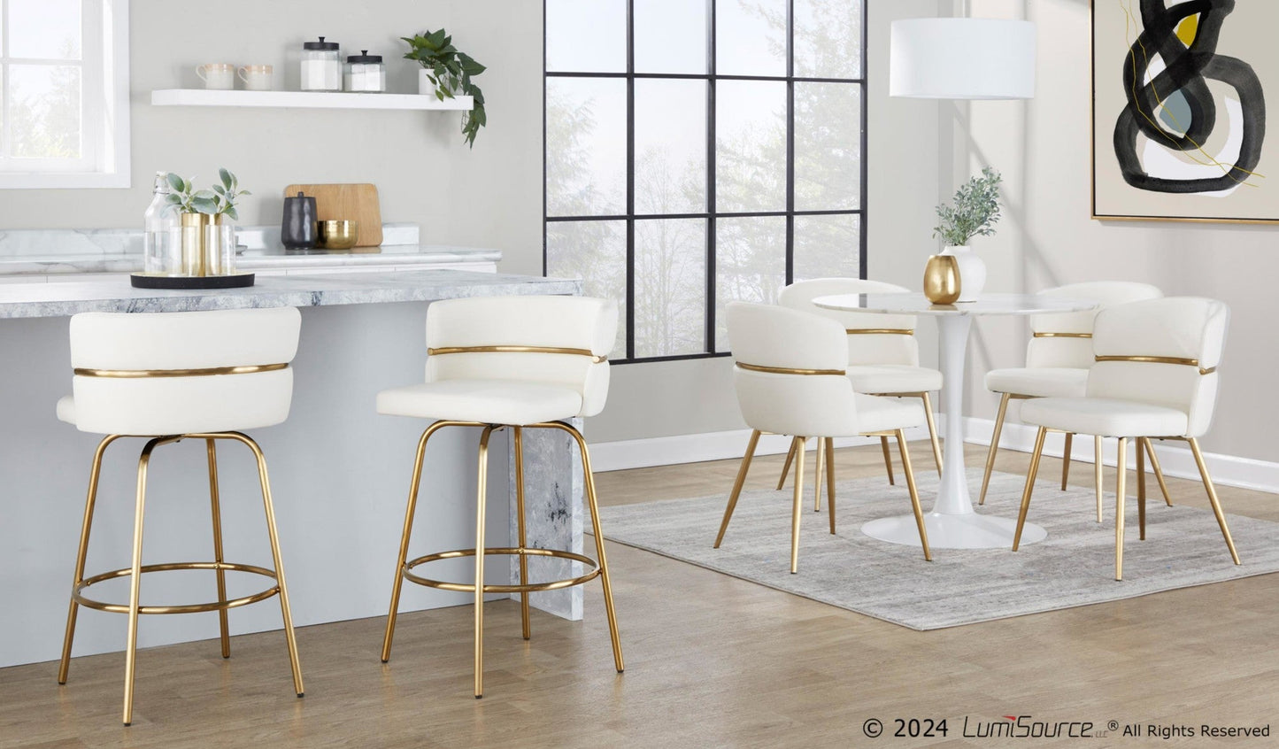 Majestic Office Furniture Claire 26" Fixed-Height Counter Stool - Set of 2