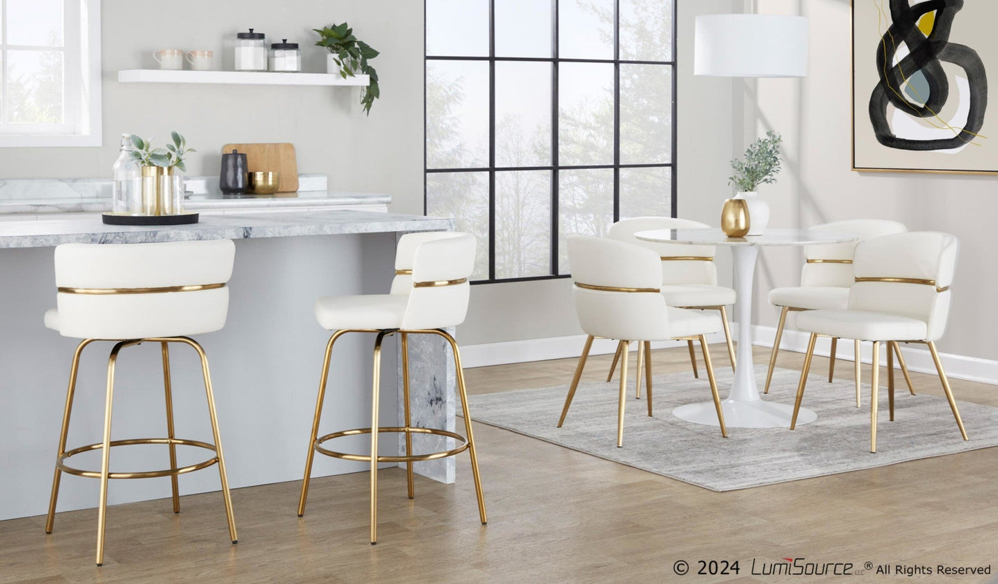 Majestic Office Furniture Claire 26" Fixed-Height Counter Stool - Set of 2