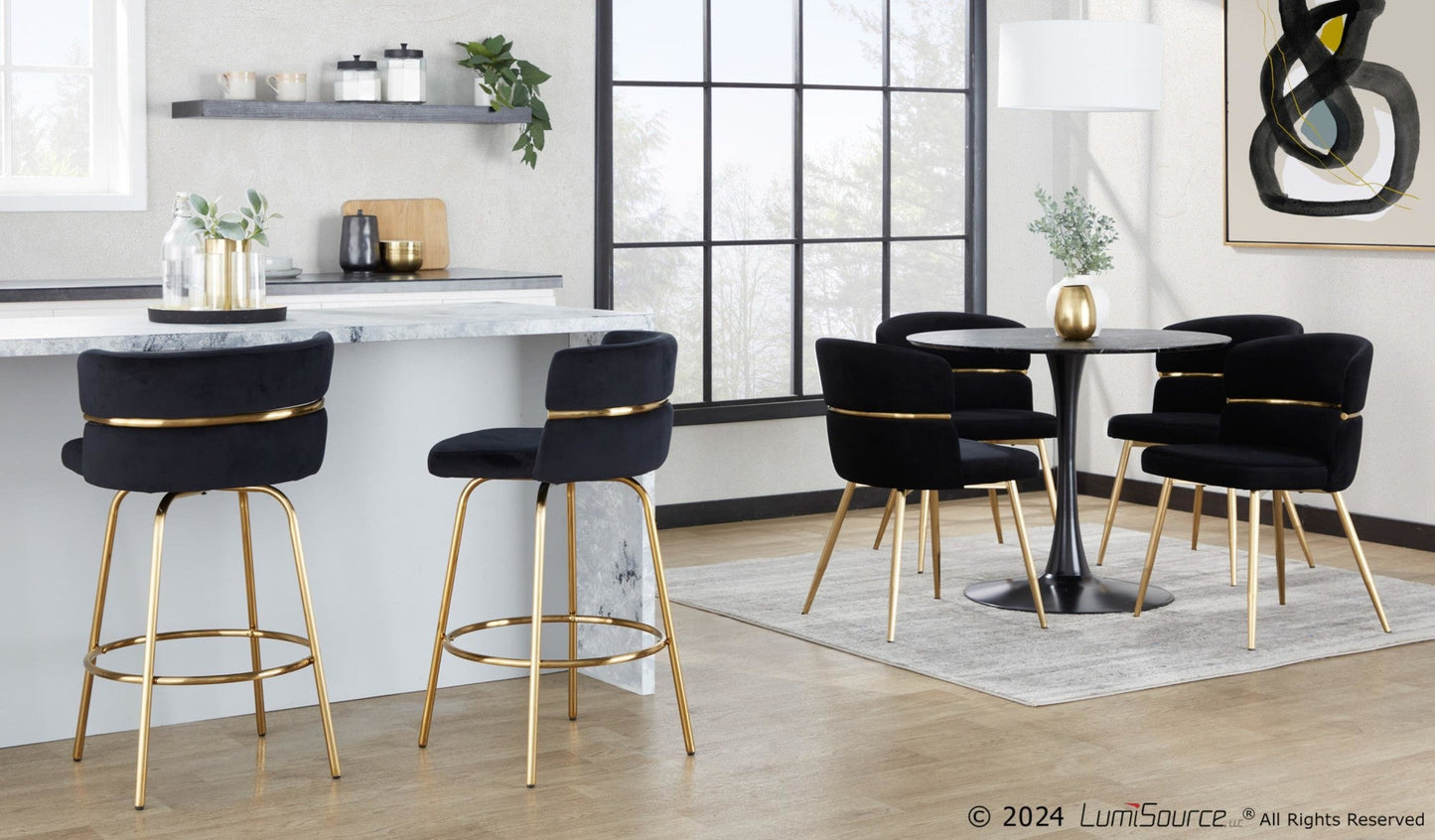 Majestic Office Furniture Claire 26" Fixed-Height Counter Stool - Set of 2