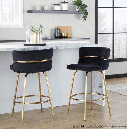 Majestic Office Furniture Claire 26" Fixed-Height Counter Stool - Set of 2