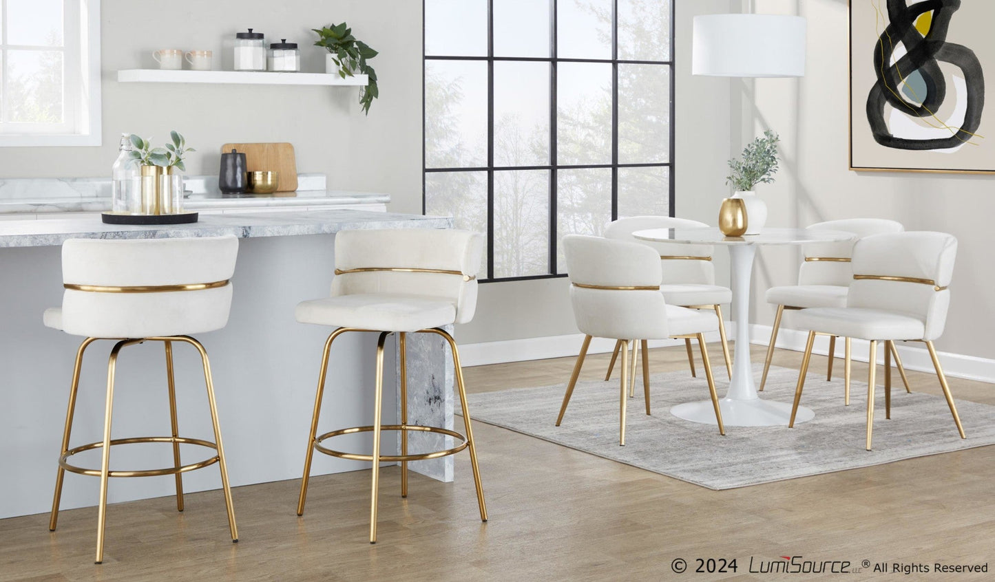 Majestic Office Furniture Claire 26" Fixed-Height Counter Stool - Set of 2