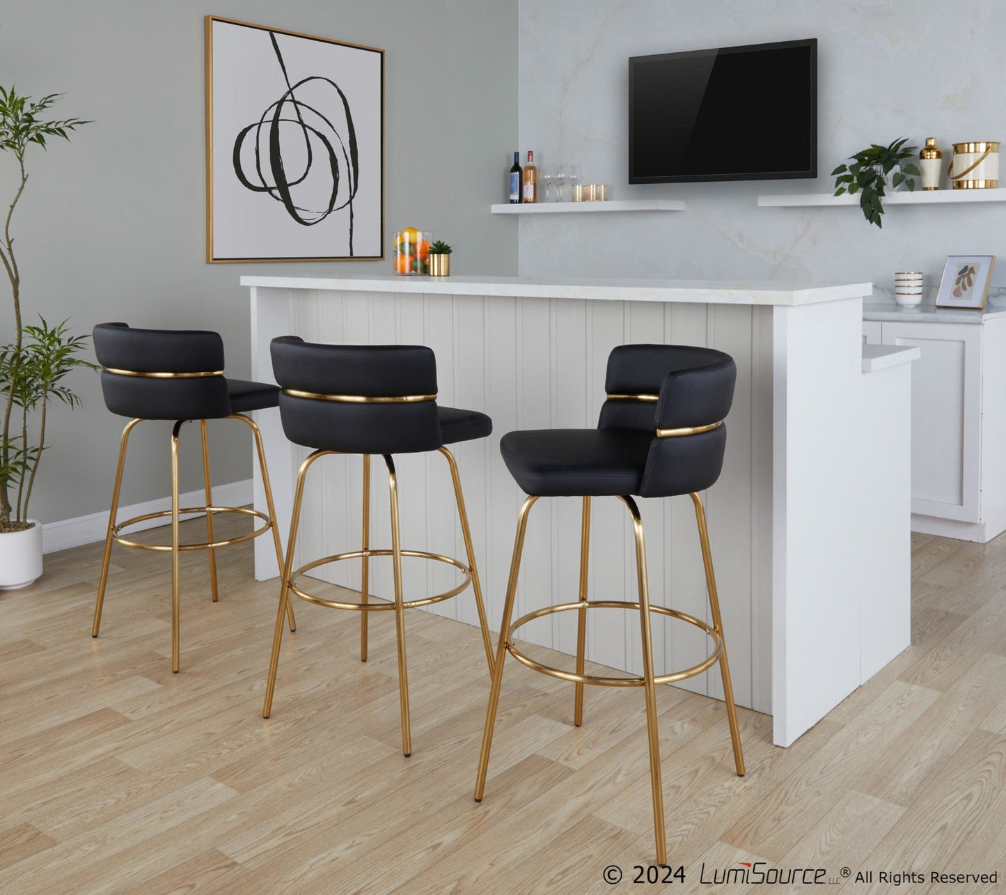 Majestic Office Furniture Claire 30" Fixed-Height Barstool - Set of 2