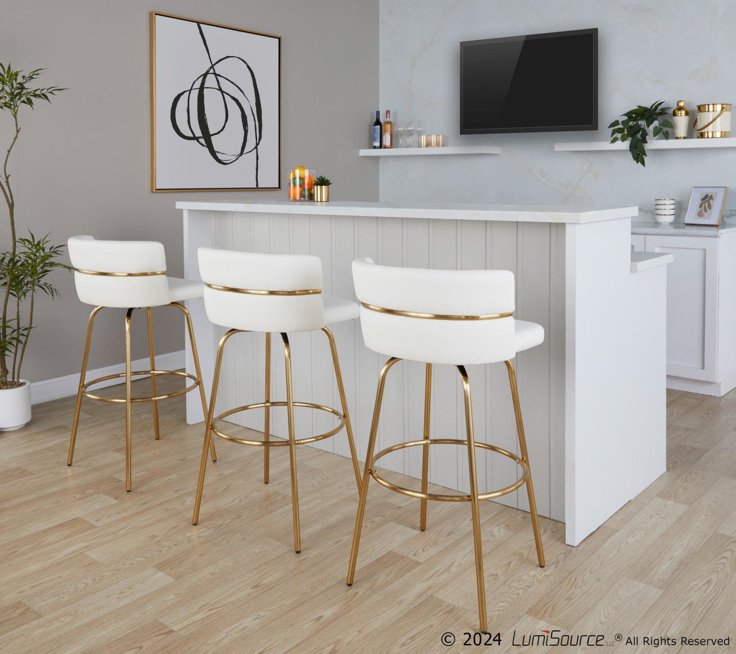 Majestic Office Furniture Claire 30" Fixed-Height Barstool - Set of 2