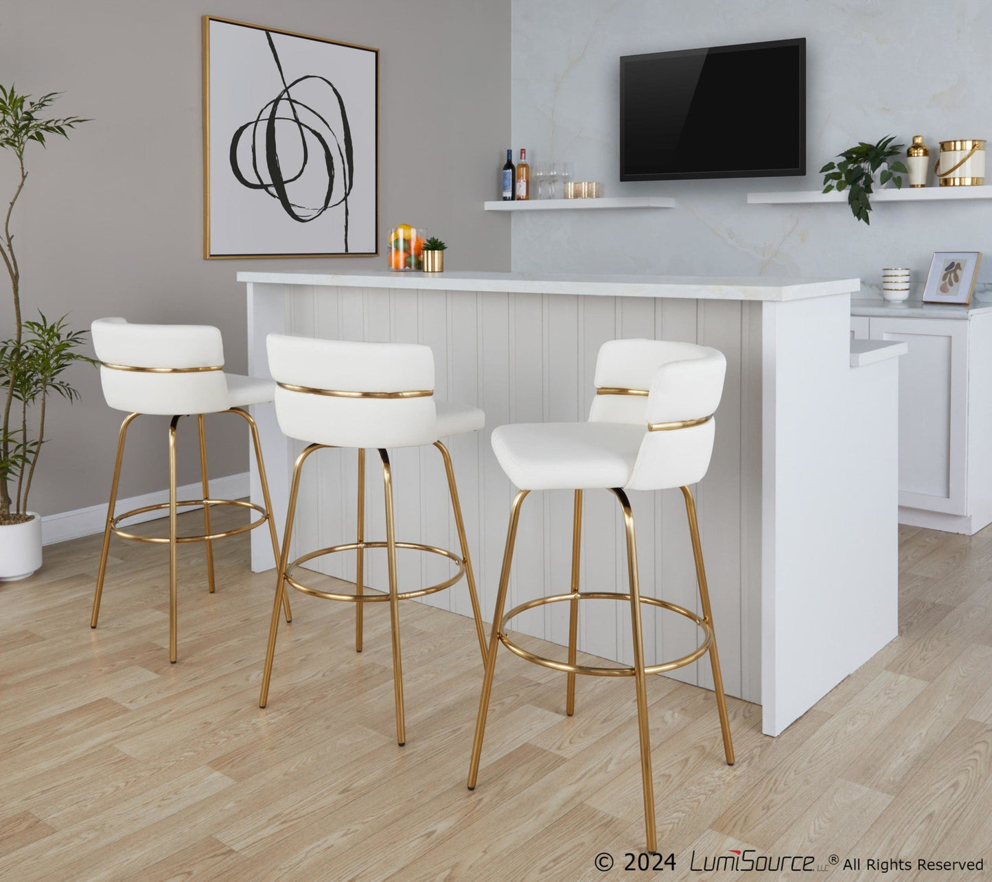 Majestic Office Furniture Claire 30" Fixed-Height Barstool - Set of 2