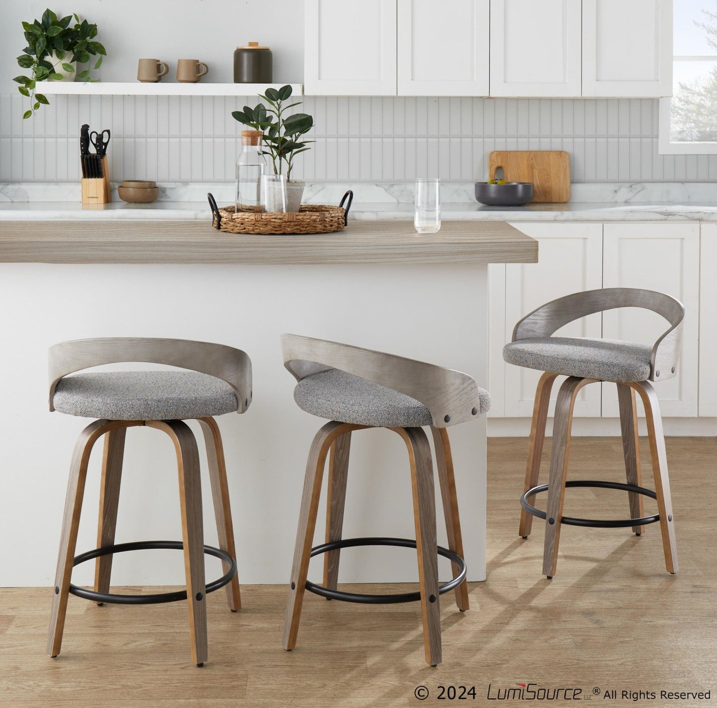 Majestic Office Furniture 24" Fixed-Height Counter Stool - Set of 2