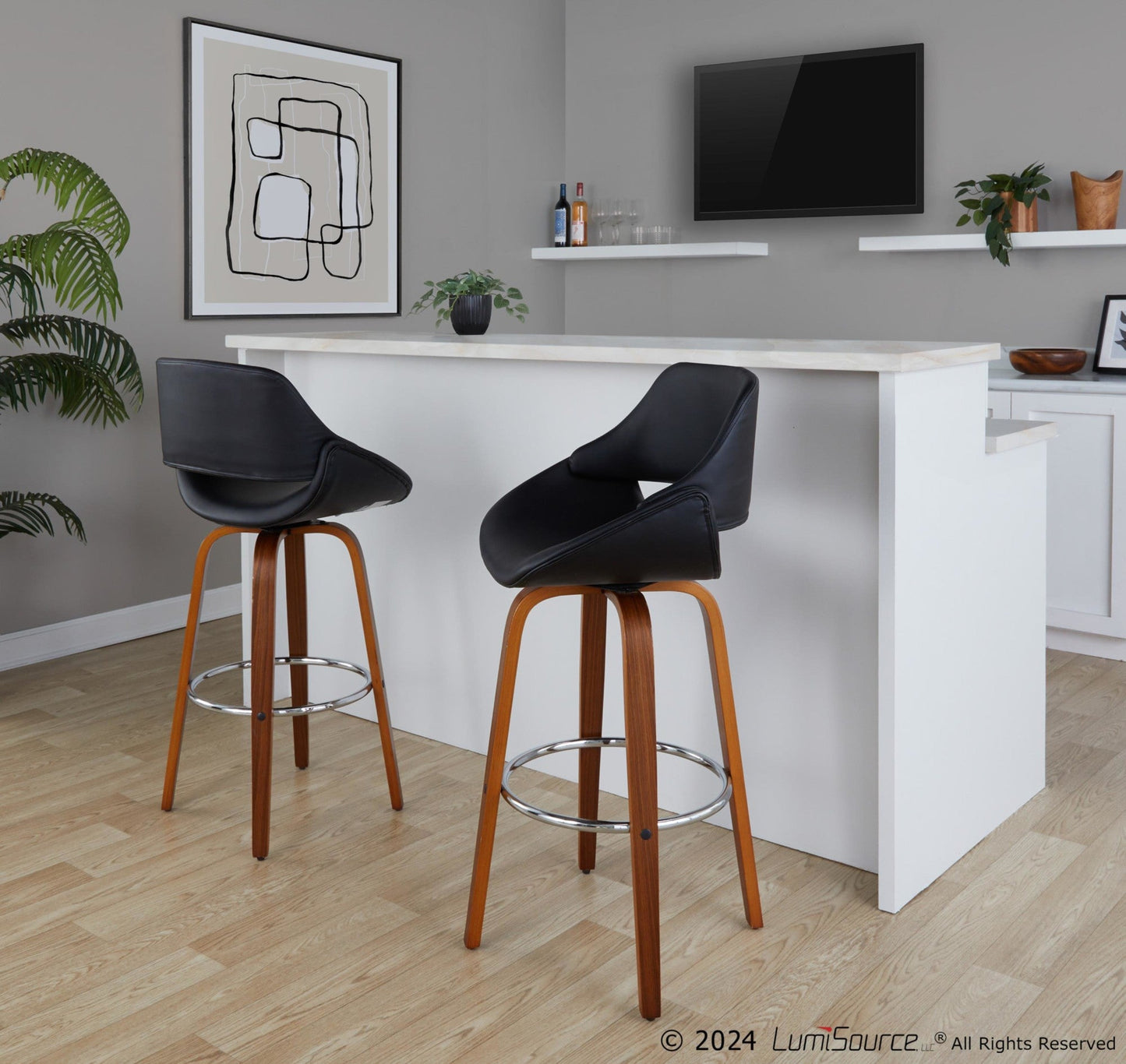 Majestic Office Furniture 30" Fixed-Height Barstool - Set of 2