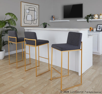 Majestic Office Furniture High Back 30" Fixed-Height Barstool - Set Of 3