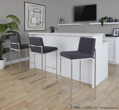 Majestic Office Furniture High Back 30" Fixed-Height Barstool - Set Of 3