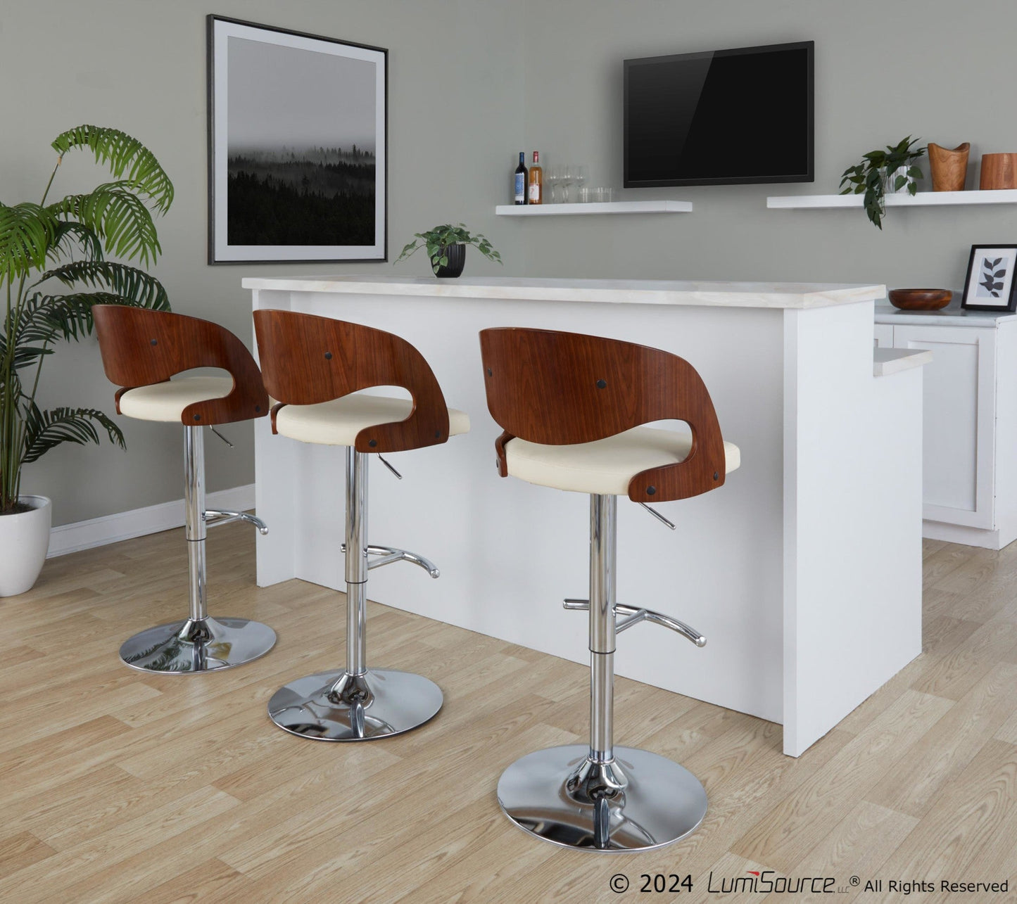 Majestic Office Furniture Adjustable Barstool - Set Of 3