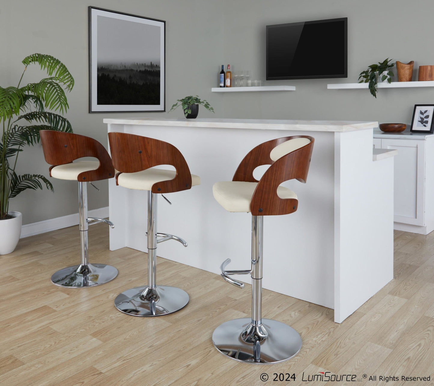 Majestic Office Furniture Adjustable Barstool - Set Of 3