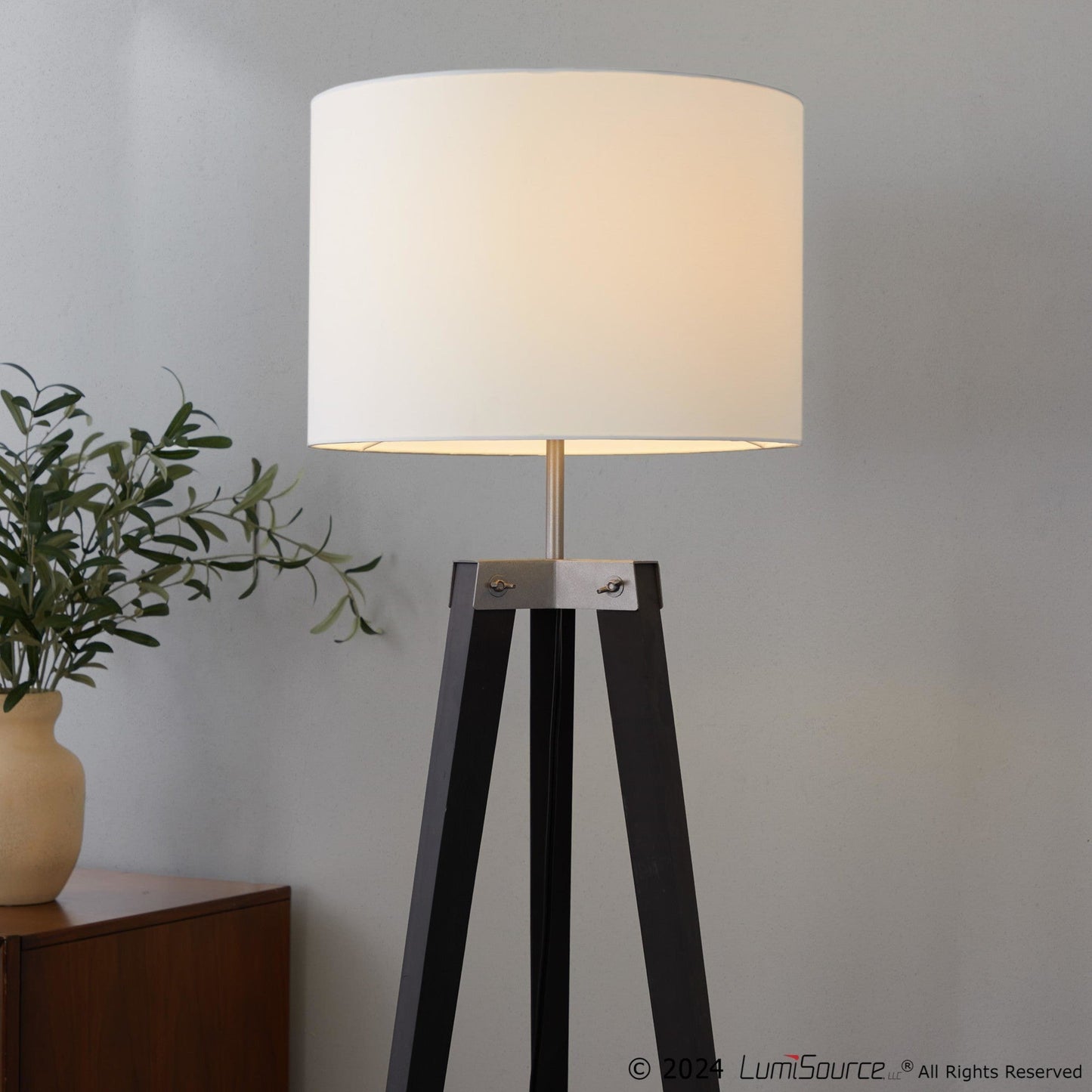Majestic Office Furniture Shelf 59" Wood Floor Lamp