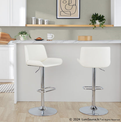 Majestic Office Furniture Upholstered Adjustable Barstool - Set of 2