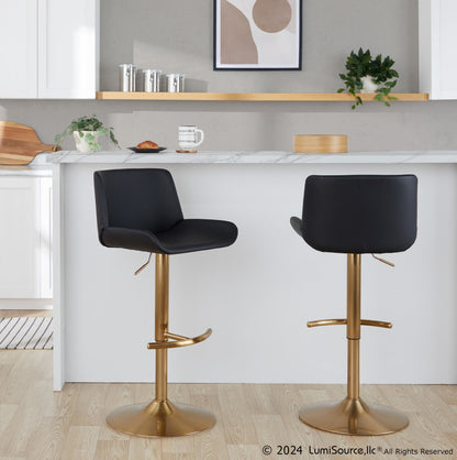 Majestic Office Furniture Upholstered Adjustable Barstool - Set of 2