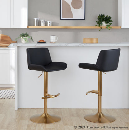 Majestic Office Furniture Upholstered Adjustable Barstool - Set of 2