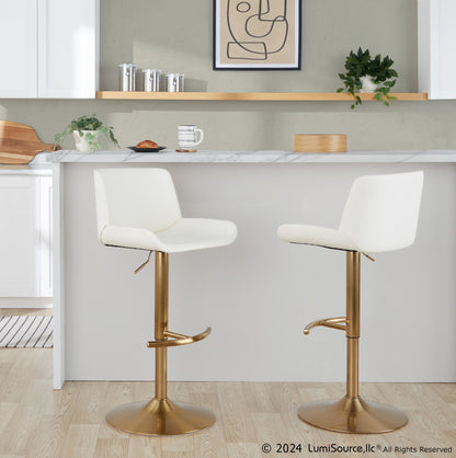 Majestic Office Furniture Upholstered Adjustable Barstool - Set of 2