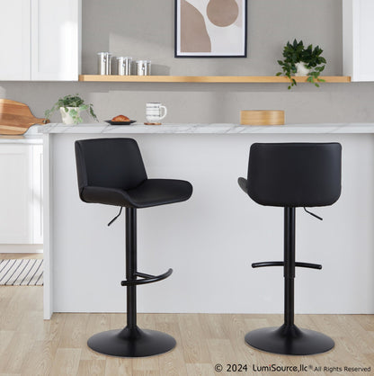 Majestic Office Furniture Upholstered Adjustable Barstool - Set of 2