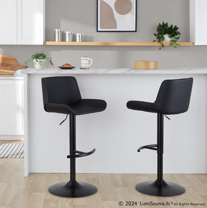 Majestic Office Furniture Upholstered Adjustable Barstool - Set of 2