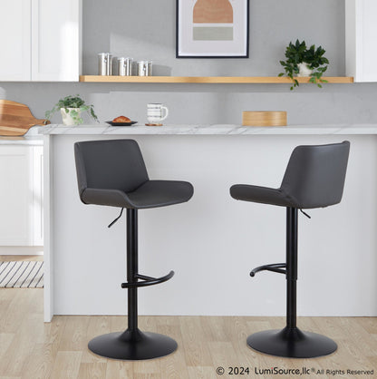 Majestic Office Furniture Upholstered Adjustable Barstool - Set of 2