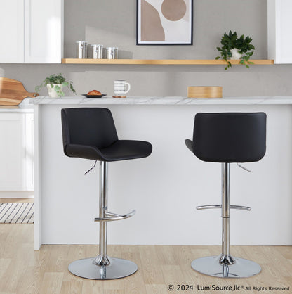 Majestic Office Furniture Upholstered Adjustable Barstool - Set of 2
