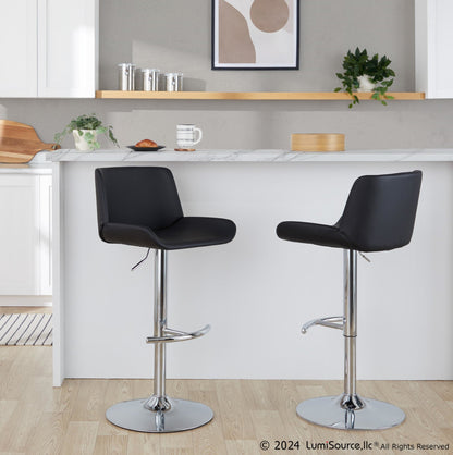 Majestic Office Furniture Upholstered Adjustable Barstool - Set of 2