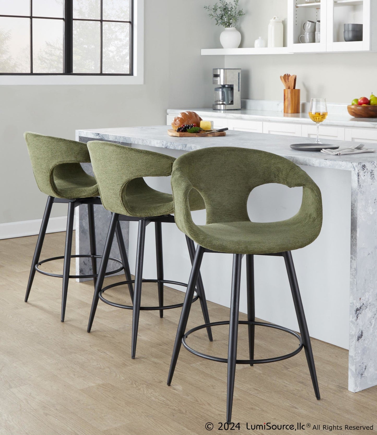 Majestic Office Furniture 25" Fixed-Height Counter Stool - Set of 2