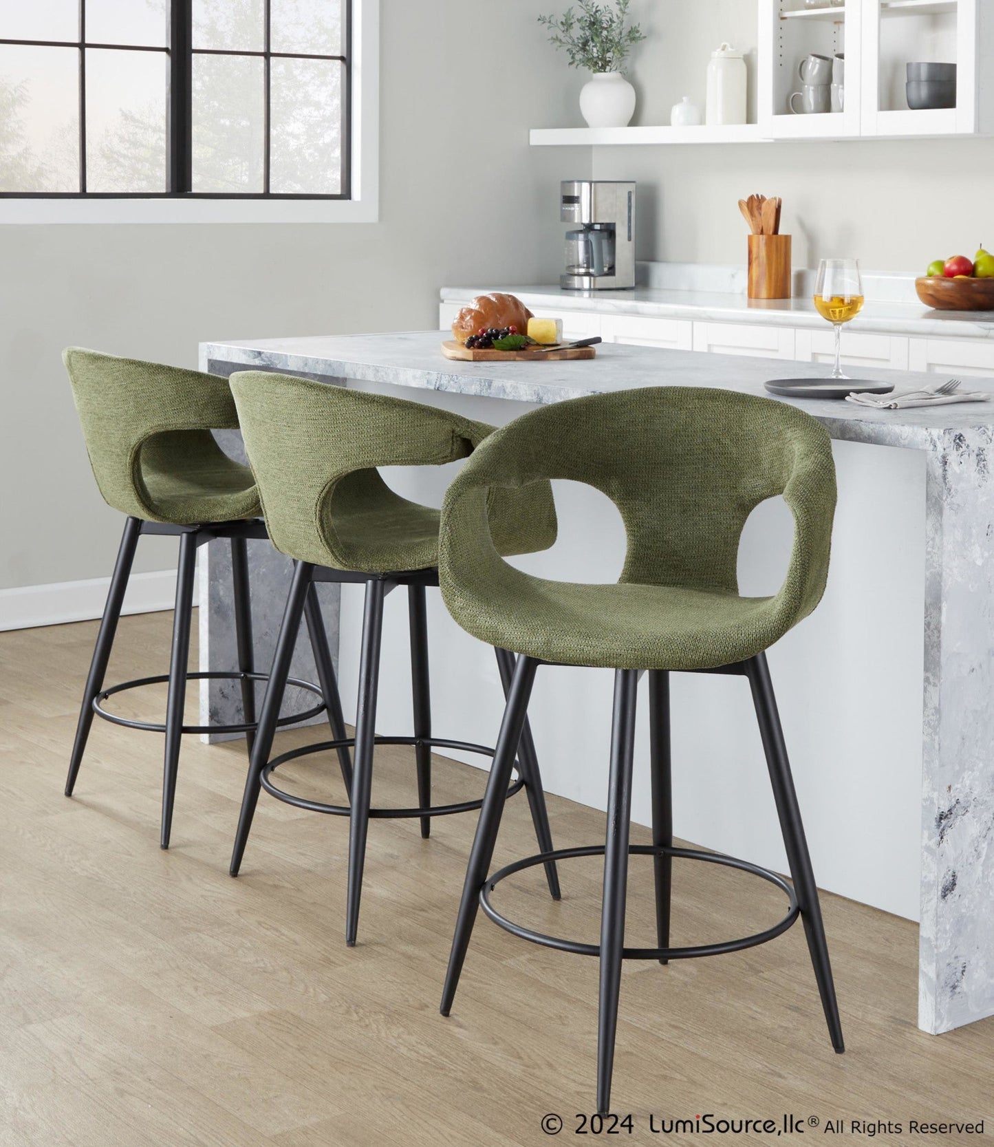 Majestic Office Furniture 25" Fixed-Height Counter Stool - Set of 2