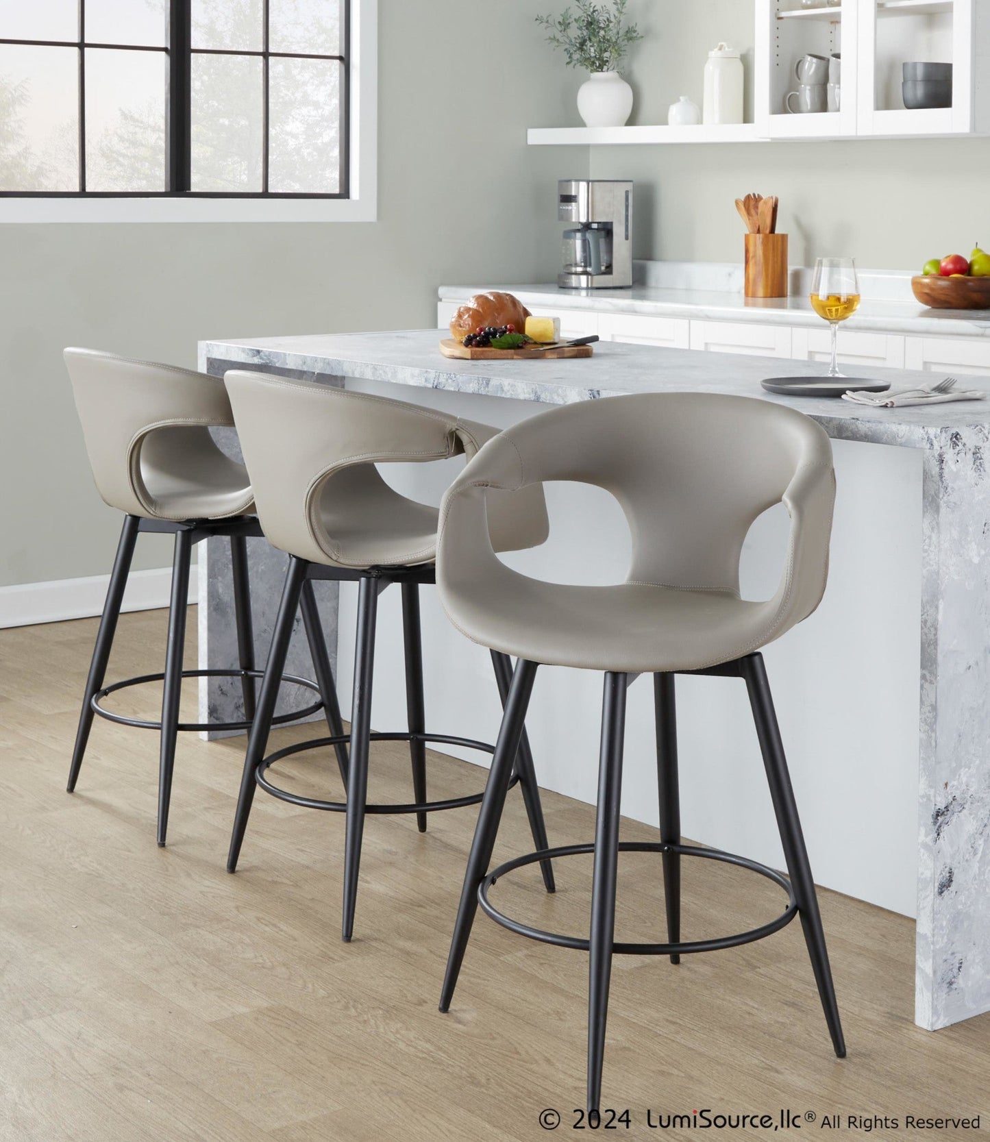 Majestic Office Furniture 25" Fixed-Height Counter Stool - Set of 2