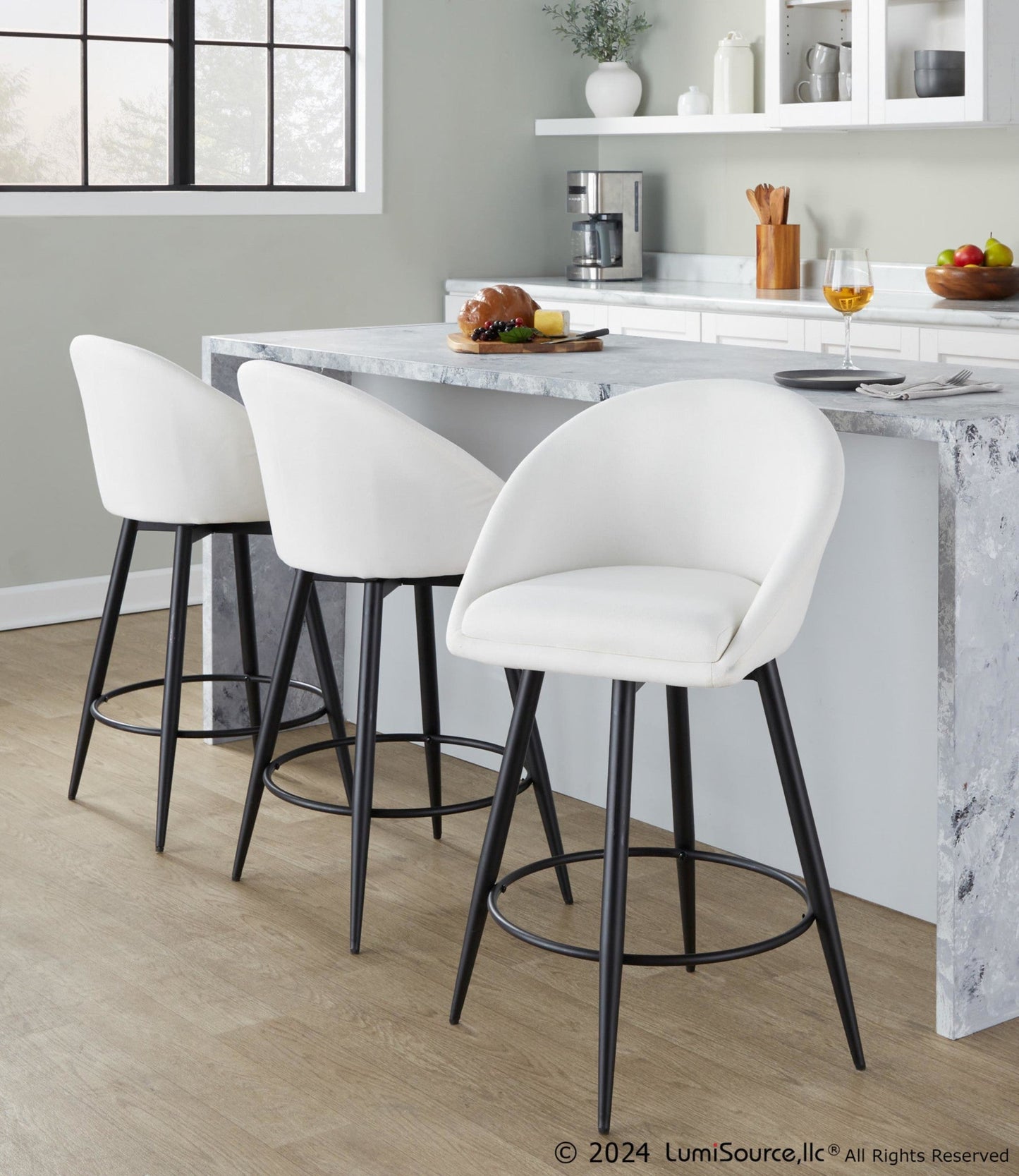 Majestic Office Furniture Highback 26" Fixed-Height Counter Stool - Set of 2