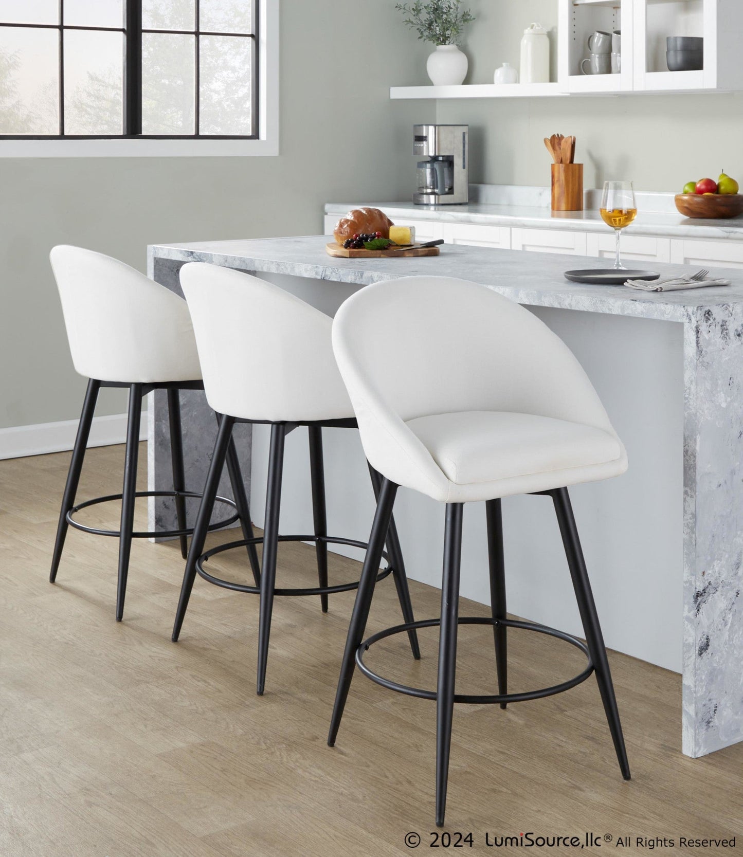 Majestic Office Furniture Highback 26" Fixed-Height Counter Stool - Set of 2